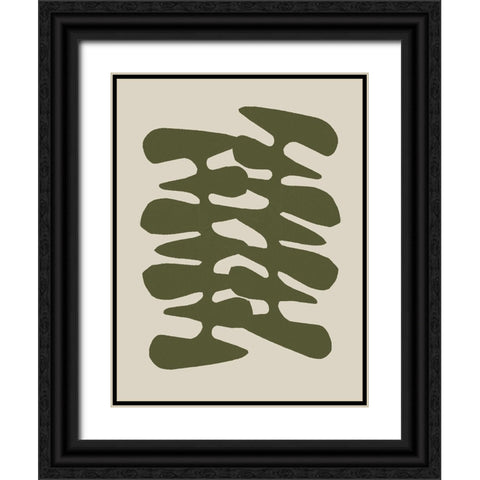 Retro Shapes II Black Ornate Wood Framed Art Print with Double Matting by Bucheli, Jen