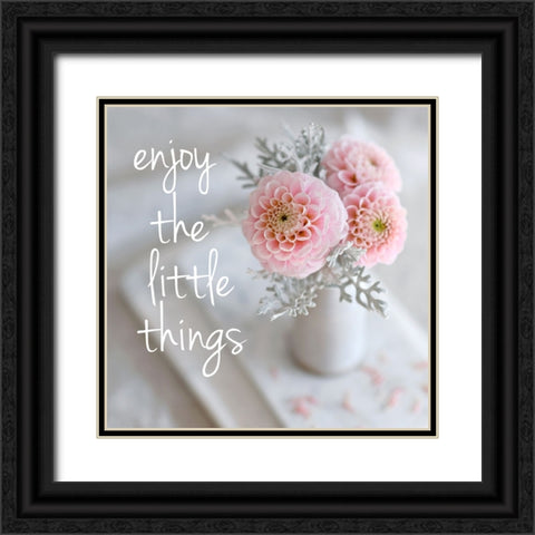 Enjoy the Little Things Black Ornate Wood Framed Art Print with Double Matting by Gardner, Sarah