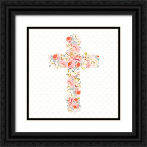 Cross Bouquet I Black Ornate Wood Framed Art Print with Double Matting by Gardner, Sarah