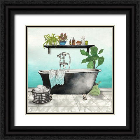 Plant House Bath Square I Black Ornate Wood Framed Art Print with Double Matting by Medley, Elizabeth