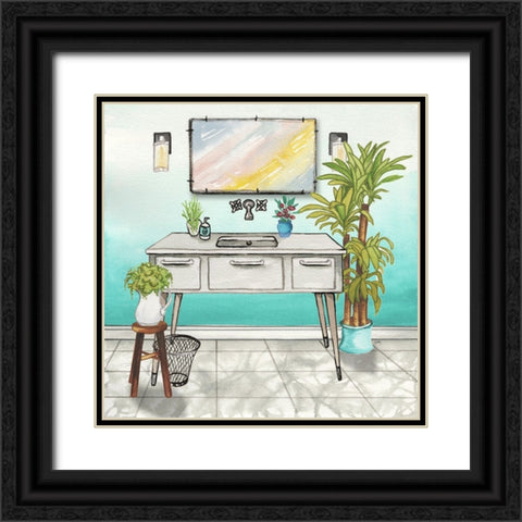 Plant House Bath Square II Black Ornate Wood Framed Art Print with Double Matting by Medley, Elizabeth