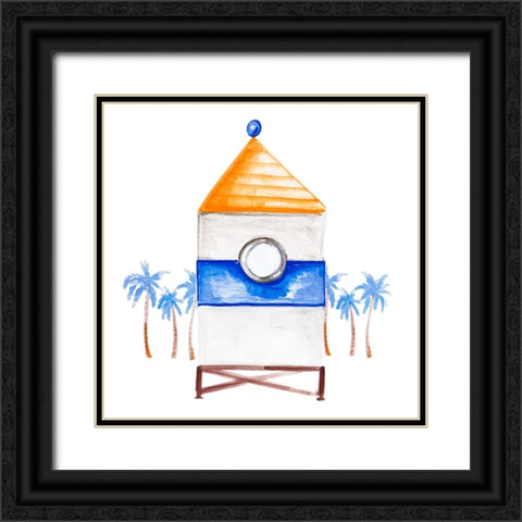 Lifeguard House II Black Ornate Wood Framed Art Print with Double Matting by Del Sol, Ani
