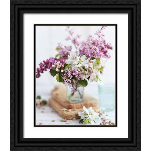 Happiness in a Vase Black Ornate Wood Framed Art Print with Double Matting by Gardner, Sarah