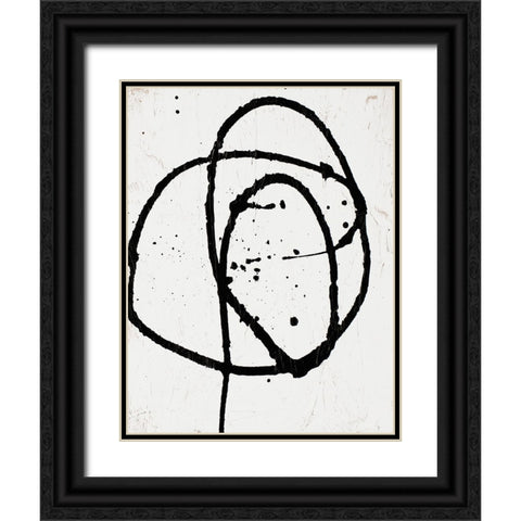Going In Circles On White I Black Ornate Wood Framed Art Print with Double Matting by Bryant, Susan
