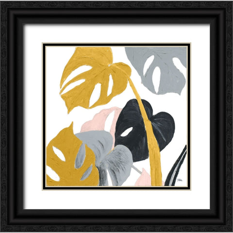 Monstera Design Black Ornate Wood Framed Art Print with Double Matting by Pinto, Patricia