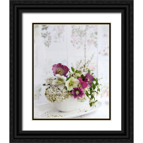 Soft And Elegant Black Ornate Wood Framed Art Print with Double Matting by Gardner, Sarah