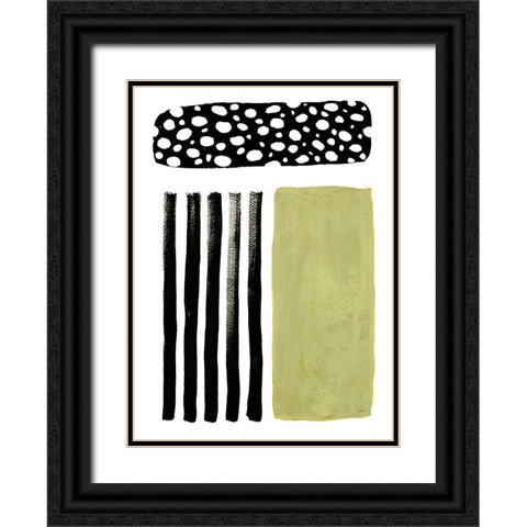 Green Jungle Time Black Ornate Wood Framed Art Print with Double Matting by Pinto, Patricia