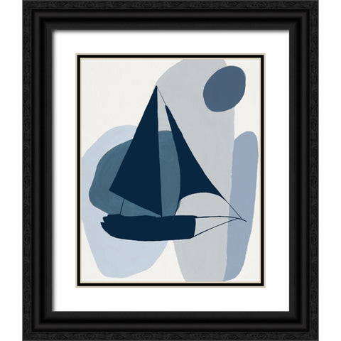 Modern Sails I Black Ornate Wood Framed Art Print with Double Matting by Pinto, Patricia