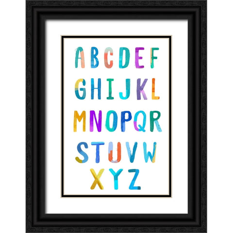 Abstract Alphabet Black Ornate Wood Framed Art Print with Double Matting by Sheppard, Lucca