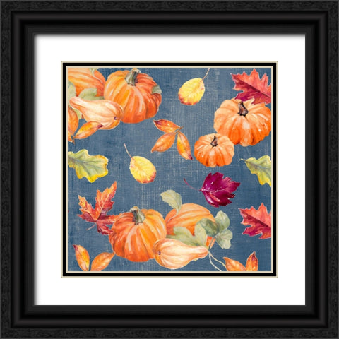 Raining Pumpkins Black Ornate Wood Framed Art Print with Double Matting by Loreth, Lanie