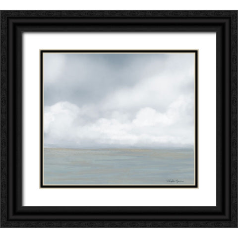 Misty Ocean I Black Ornate Wood Framed Art Print with Double Matting by Maria, Robin