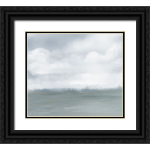 Misty Ocean II Black Ornate Wood Framed Art Print with Double Matting by Maria, Robin