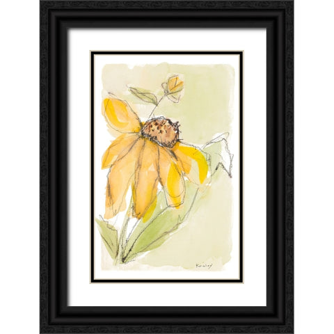 Sweet Daisy II Black Ornate Wood Framed Art Print with Double Matting by Krinlox