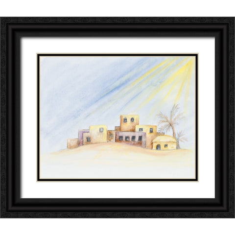 Desert Home Black Ornate Wood Framed Art Print with Double Matting by Gaynor, Janice