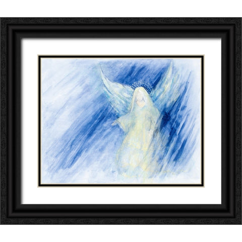 Blessed Nativity II Black Ornate Wood Framed Art Print with Double Matting by Gaynor, Janice