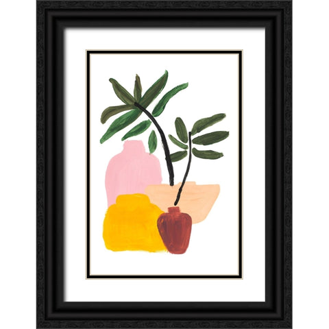 Various Pots Black Ornate Wood Framed Art Print with Double Matting by SD Graphics Studio