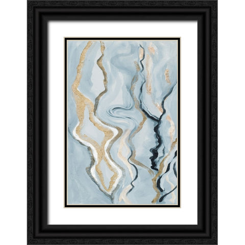 Blue Melted Abstract II Black Ornate Wood Framed Art Print with Double Matting by Gaynor, Janice