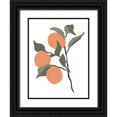 Stem Of Oranges Black Ornate Wood Framed Art Print with Double Matting by Price, Lucille