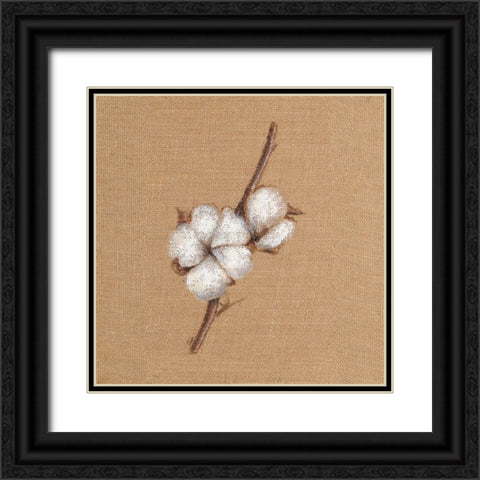 Cotton Branch II Black Ornate Wood Framed Art Print with Double Matting by Pinto, Patricia