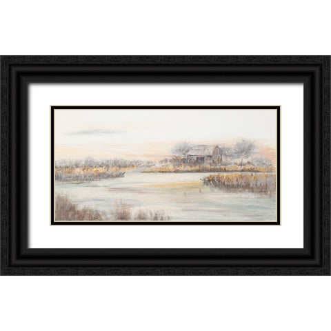 The Barn In The Marsh Black Ornate Wood Framed Art Print with Double Matting by Pinto, Patricia