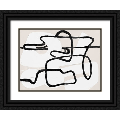 Neutral Twists And Turns II Black Ornate Wood Framed Art Print with Double Matting by Loreth, Lanie