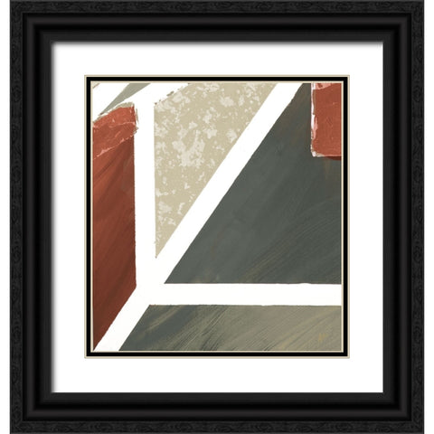 Grounded Geometric Abstract I Black Ornate Wood Framed Art Print with Double Matting by Grace, Ajoya