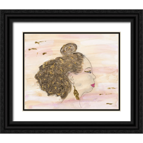 Shimmering Sis Black Ornate Wood Framed Art Print with Double Matting by Grace, Ajoya