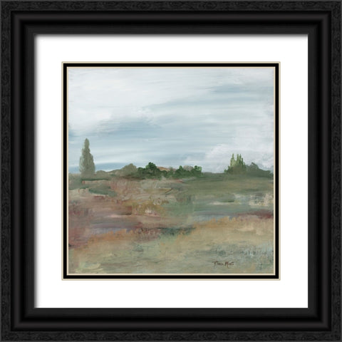 Pleasant Field II Black Ornate Wood Framed Art Print with Double Matting by Maria, Robin