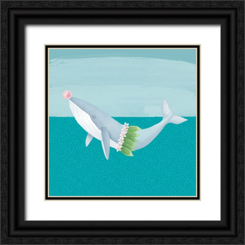 Hula Whale Black Ornate Wood Framed Art Print with Double Matting by Sheppard, Lucca