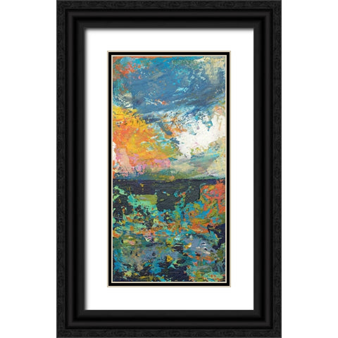 Sunset Panel I Black Ornate Wood Framed Art Print with Double Matting by Athas, Vas
