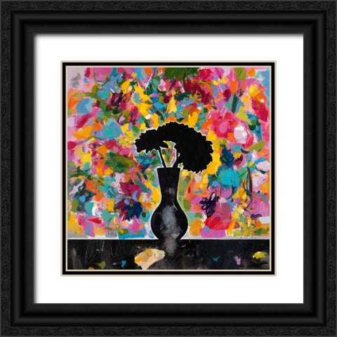 Abstract Arrangement Black Ornate Wood Framed Art Print with Double Matting by Athas, Vas