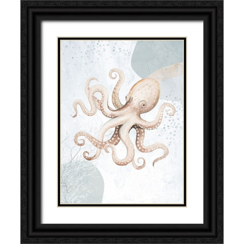 Ocean Oasis Octopus I Black Ornate Wood Framed Art Print with Double Matting by Pinto, Patricia