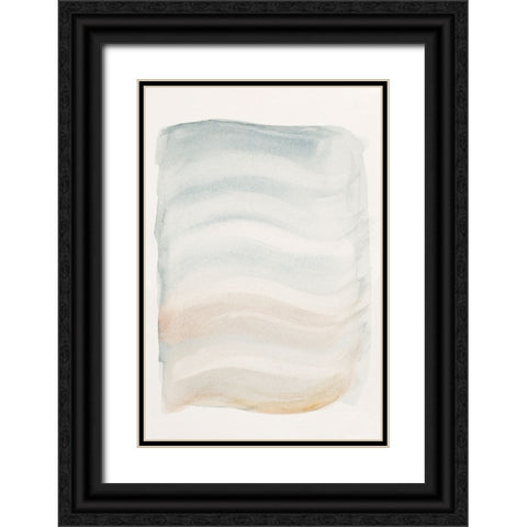 Soft Tropical Waves Abstract Black Ornate Wood Framed Art Print with Double Matting by Pinto, Patricia