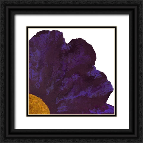 Purple Petal Black Ornate Wood Framed Art Print with Double Matting by Grace, Ajoya
