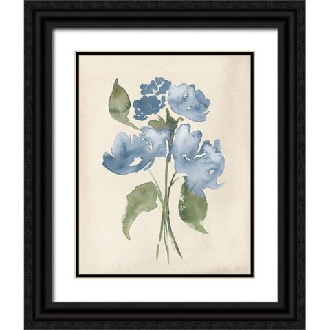 Blue Bouquet II Black Ornate Wood Framed Art Print with Double Matting by Price, Lucille