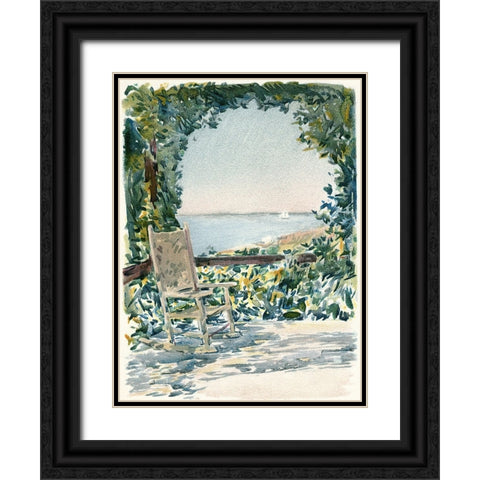 Sea View Garden Black Ornate Wood Framed Art Print with Double Matting by Piddix