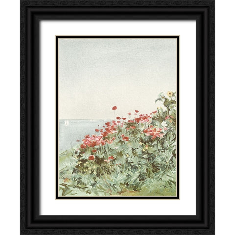 Garden by the Sea I Black Ornate Wood Framed Art Print with Double Matting by Piddix