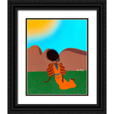 Sitting Pretty Black Ornate Wood Framed Art Print with Double Matting by Lorintheory