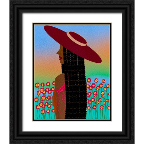 Lola Lady Black Ornate Wood Framed Art Print with Double Matting by Lorintheory