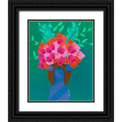 Blooming Black Ornate Wood Framed Art Print with Double Matting by Lorintheory