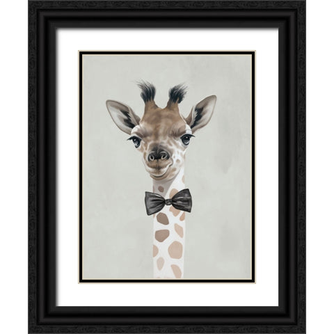 Smart Giraffe Black Ornate Wood Framed Art Print with Double Matting by Sheppard, Lucca
