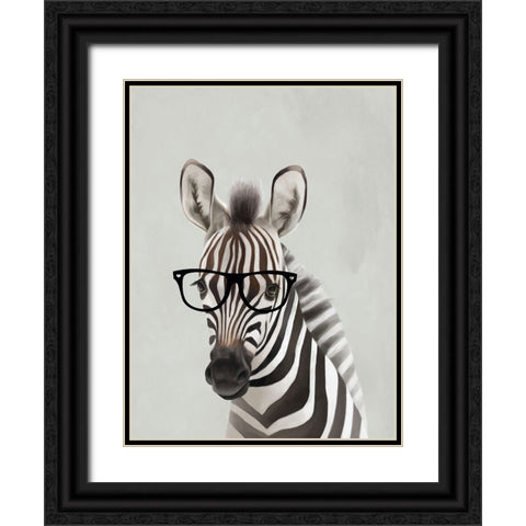 Serious Zebra Black Ornate Wood Framed Art Print with Double Matting by Sheppard, Lucca