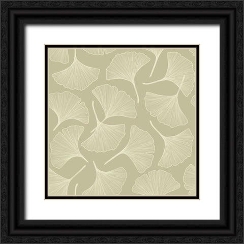 Fan Pattern Black Ornate Wood Framed Art Print with Double Matting by Piddix