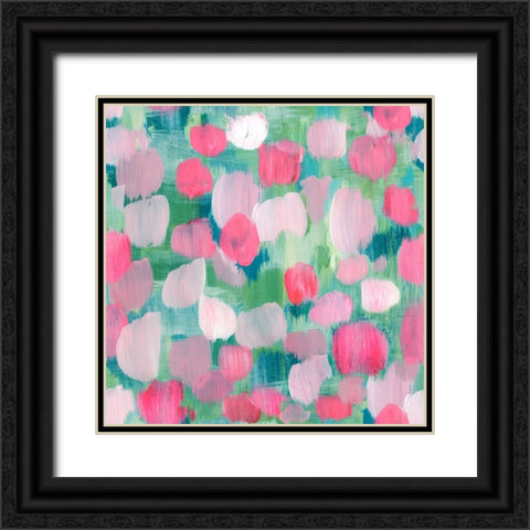 Rose Toss Black Ornate Wood Framed Art Print with Double Matting by Piddix