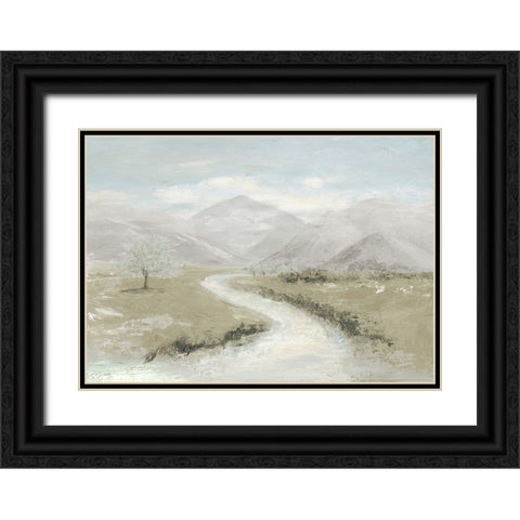 Muted White River Black Ornate Wood Framed Art Print with Double Matting by Pinto, Patricia