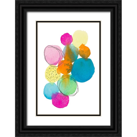 Fabulouse Dots Black Ornate Wood Framed Art Print with Double Matting by Krinlox