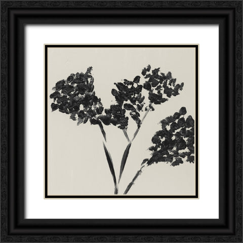 Neutral Leaves Black Ornate Wood Framed Art Print with Double Matting by Price, Lucille