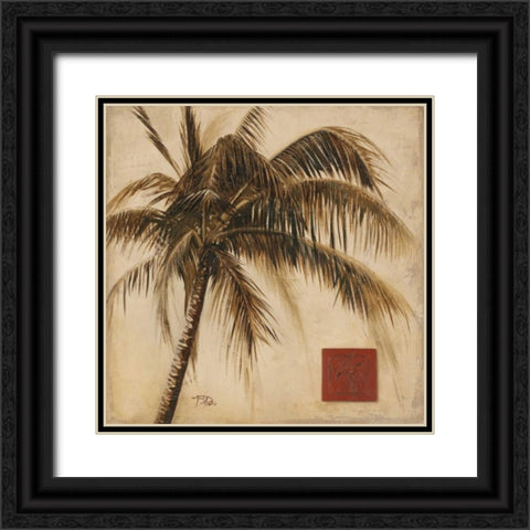 Sepia Palm I Black Ornate Wood Framed Art Print with Double Matting by Pinto, Patricia
