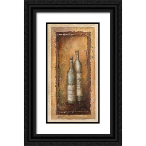 Serie Vino I Black Ornate Wood Framed Art Print with Double Matting by Pinto, Patricia