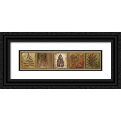 Leaf Panel I Black Ornate Wood Framed Art Print with Double Matting by Pinto, Patricia